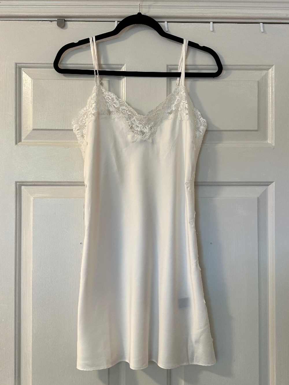 Lauren Ralph Lauren Lace-Trim Chemise Slip White Women's XS Double Strap Bridal